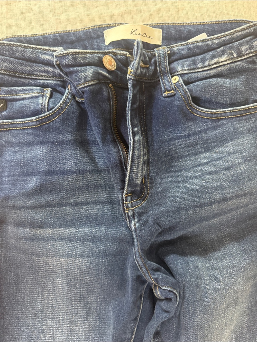 KanCan Medium Blue Skinny Jeans with Subtle Fade